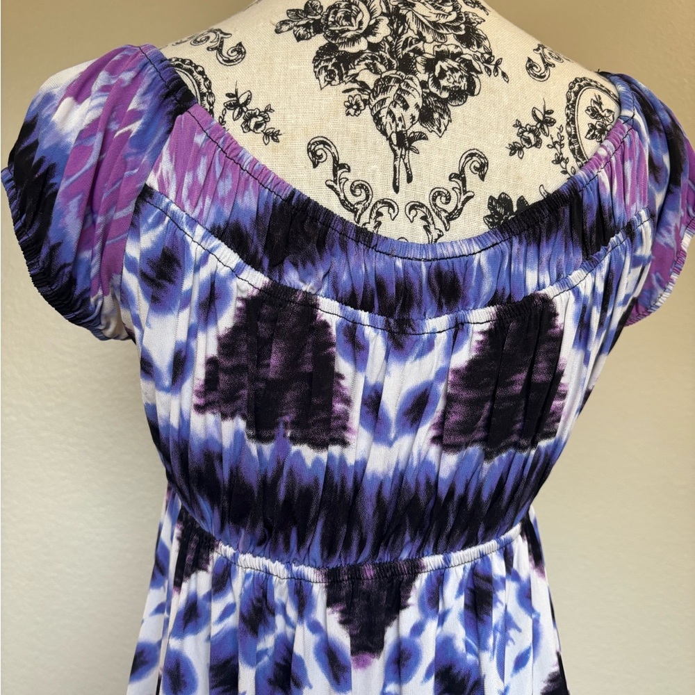 AB Studio Purple and Black Midi Dress - Picture 9 of 11